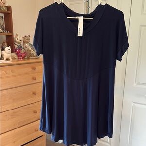 LAMade Blue Short Sleeve Relaxed Tunic - Size XS